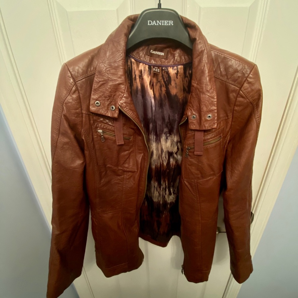 Danier Dark Brown Genuine Leather Jacket, Medium